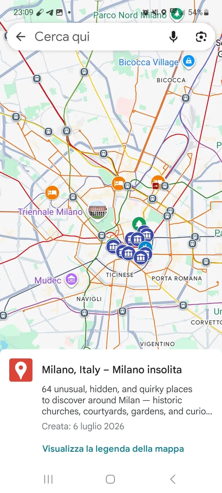 Mappa reale Glimpio, Milano